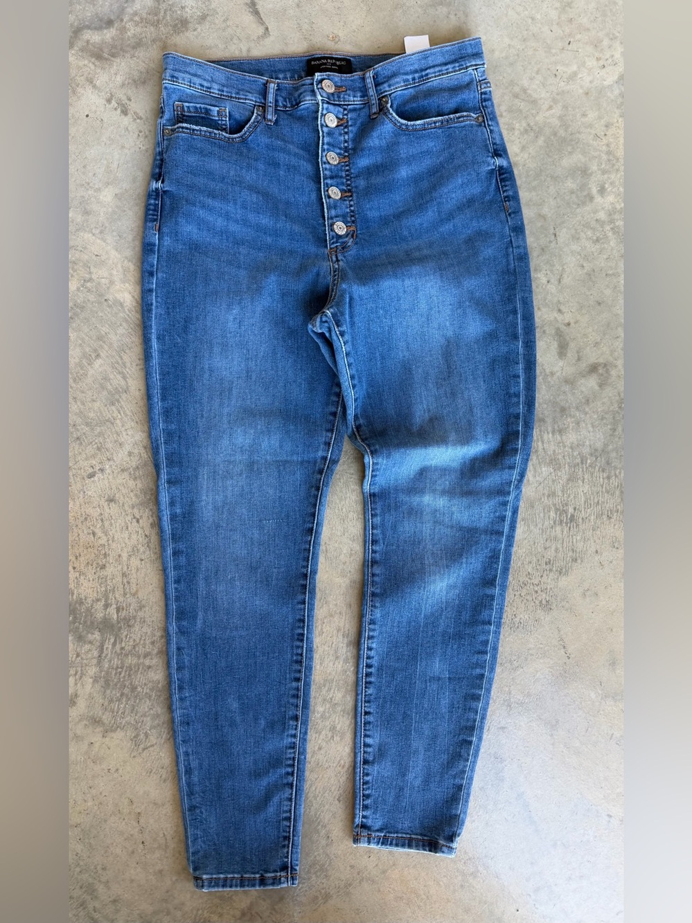 Banana Republic High-Rise Blue Button-Fly Jeans